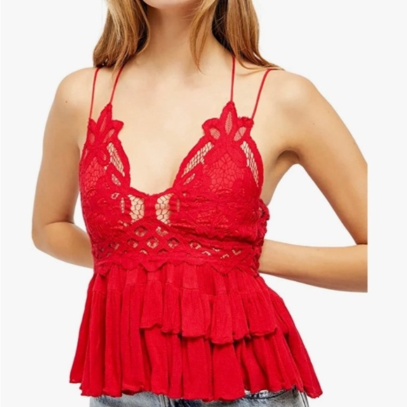 Free People Tops - NWT! Free People Intimately Red Adella Cami Top